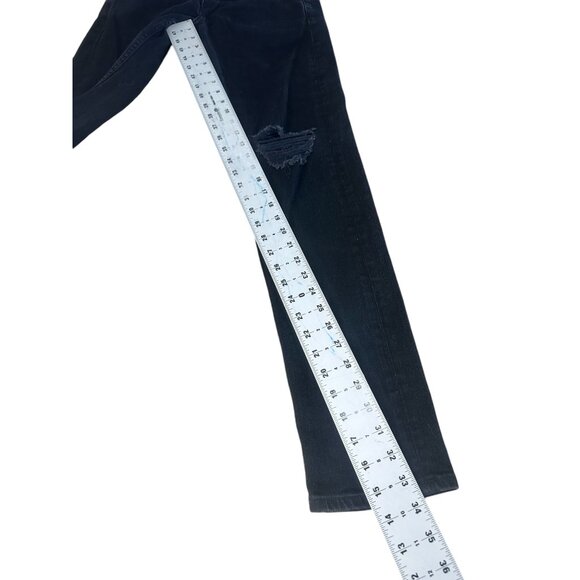 Rag & Bone Fit 1 Extra Slim Jeans Mens 31 Black Button Fly Distressed Mid Rise - Picture 9 of 16